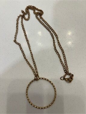 Gold Circle Pendant Necklace - Women Jewelry